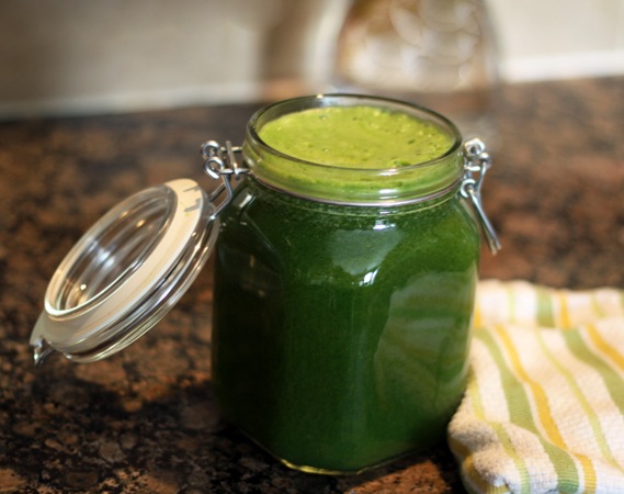 Green Juice in a jar