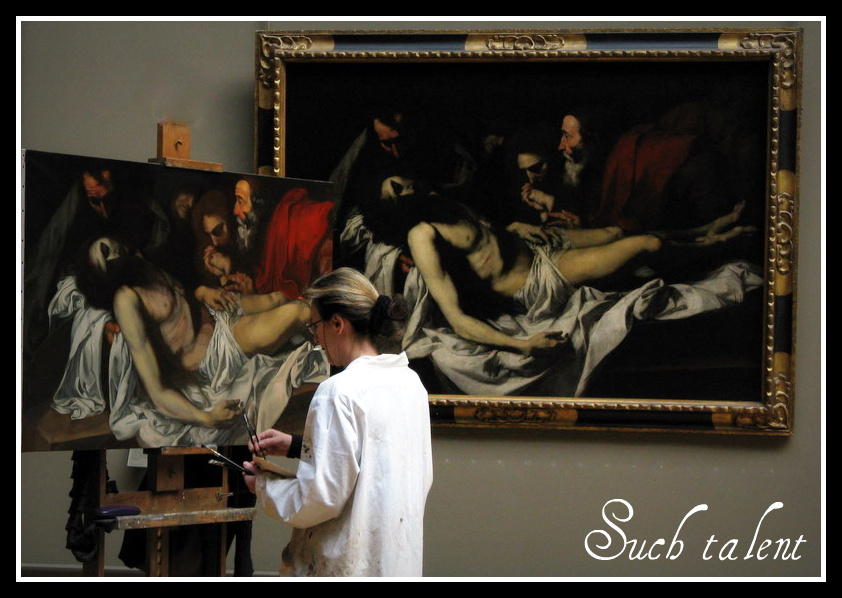 Art students at the Louvre painting