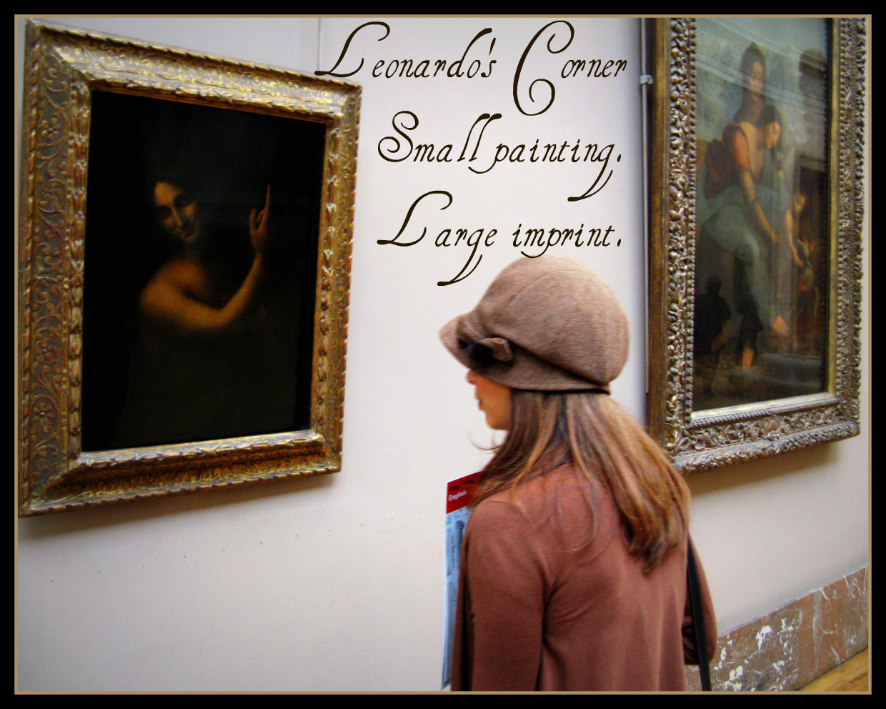 Walking the Leonardo corner in Louvre Paris