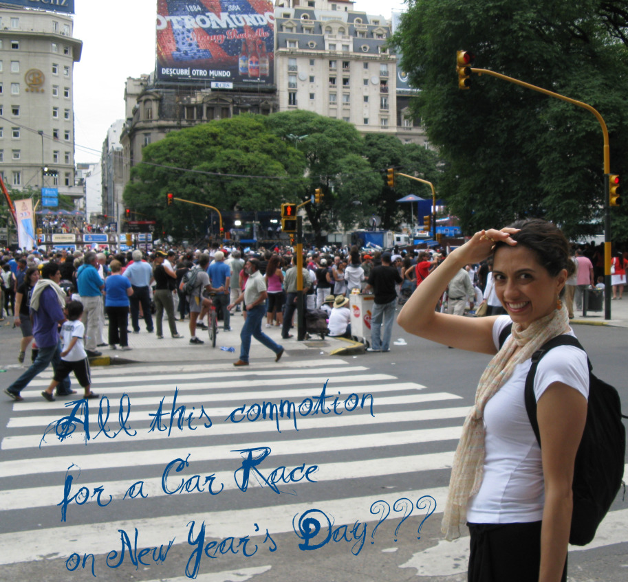 Avenida Julio 9 of Buenos Aires on New Year's Day