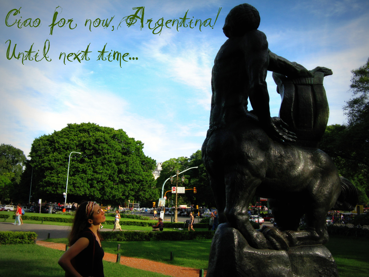 Saying goodbye at an Argentina Buenos Aires park