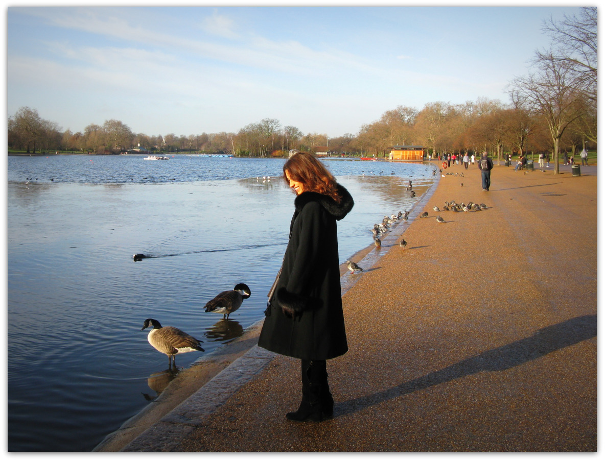 With the birds at Kensington Gardens in London