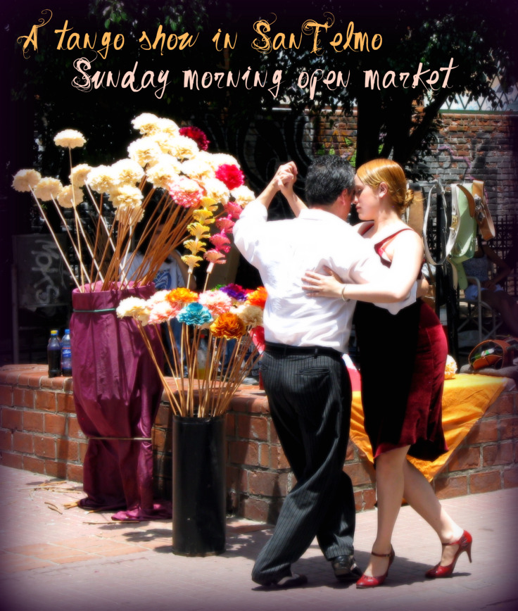 Tango dancers in San Telmo Argentina