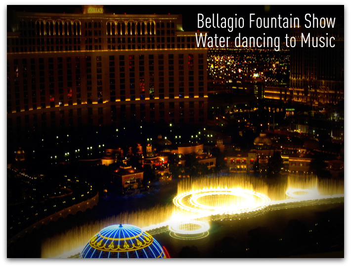 Bellagio Fountaion Show at night