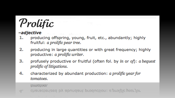 Prolific dictionary meaning