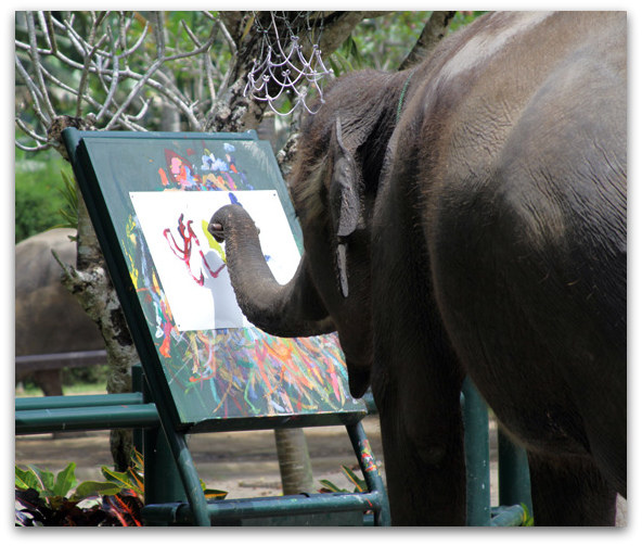 Elephant Drawing Art in Bali