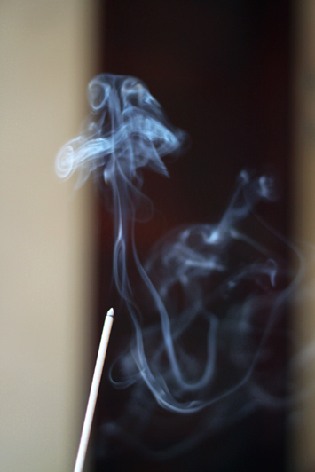 Incense smoke captured