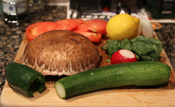 Raw Vegetables on a cutting board