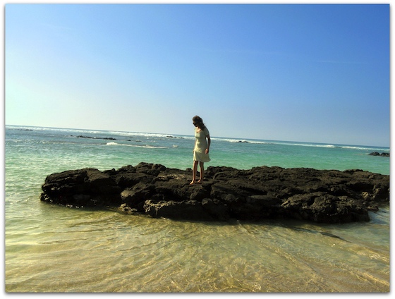 On a Rock in the Ocean in Hawaii