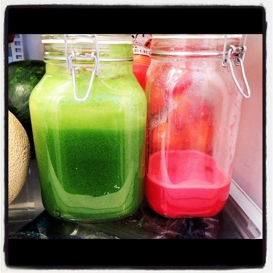 Green Juice and Watermelon Juice